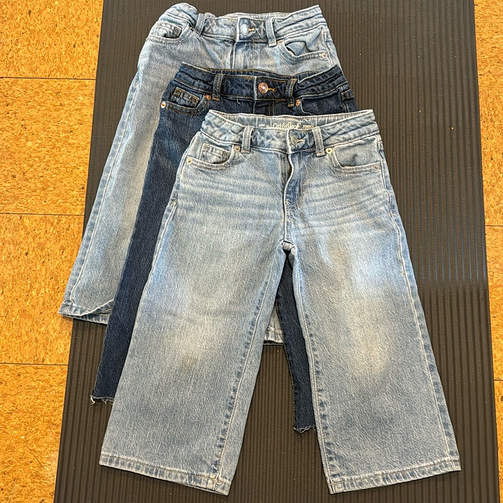 Cat & Jack Girls Wide Leg Jeans - 3 Pack - size 5